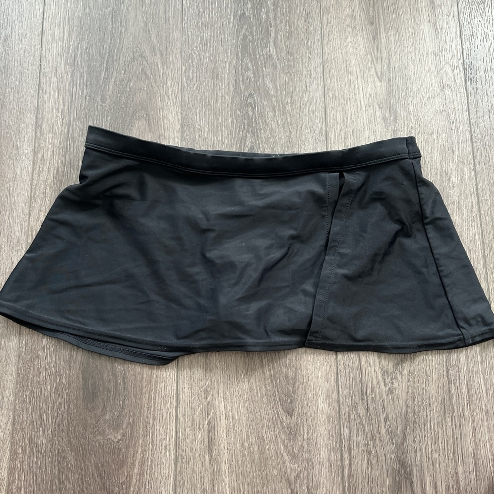 Hillard Hanson skirt skort bikini bottom swimsuit swim Black sz 8